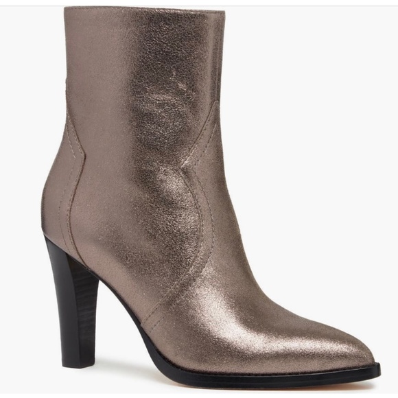 PAIGE Pilar Pointed Toe Heeled Bootie Gunmetal SZ 10 - Picture 1 of 16